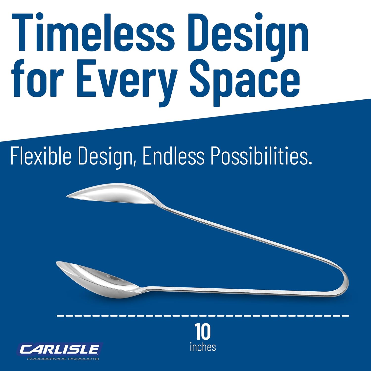 Carlisle FoodService Products 60210 Hammered Stainless Steel Tong, 10