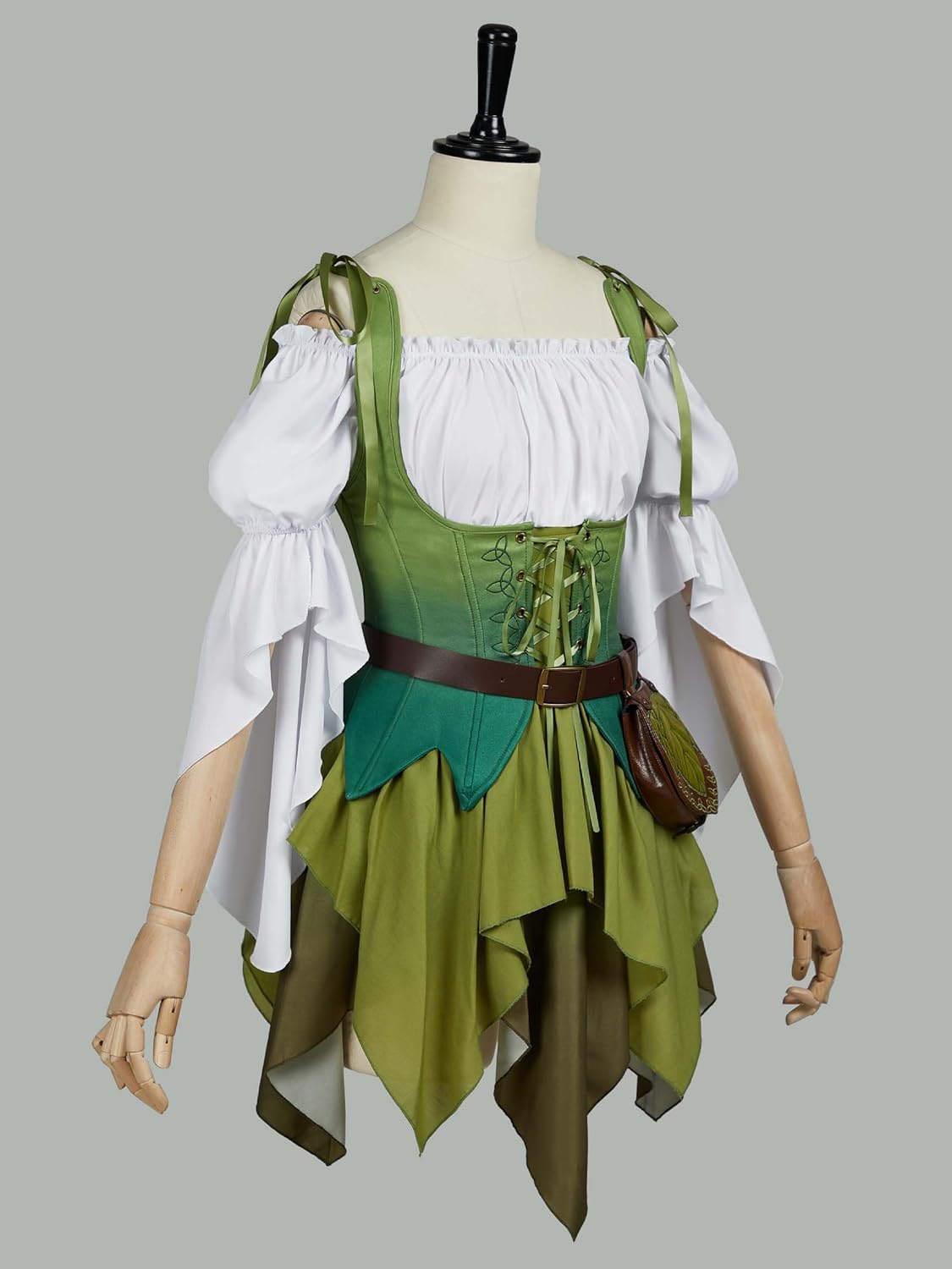 miccostumes Women's Costume Elf Cosplay Set Top Fairy Dress With Belt and Bag Halloween Party