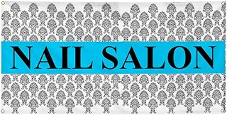 Vinyl Banner Multiple Sizes Nail Salon Outdoor Advertising Printing A Business Outdoor Weatherproof Industrial Yard Signs Black 10 Grommets 60x144Inches