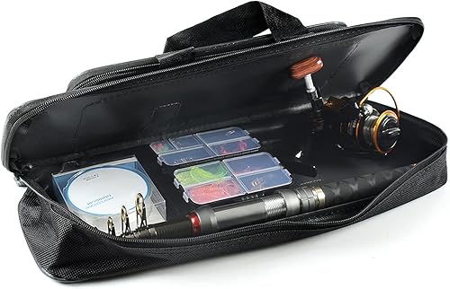 Miniatura 9 de ERYUE Organizador de caña de pescar, organizador de caña de pescar, 17.7 in19.7 in23.6 in, bolsa de caña de pescar repelente al agua, bolsa de