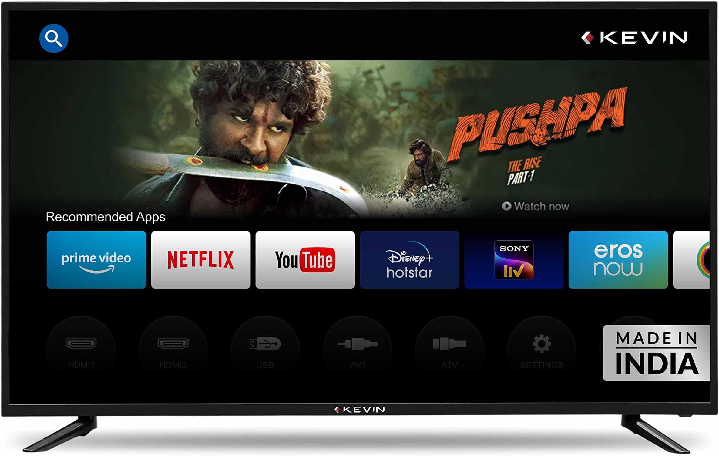 Kevin 140 cm (55 inches) 4K Ultra HD Smart LED TV KN55UHD-PRO (Black)