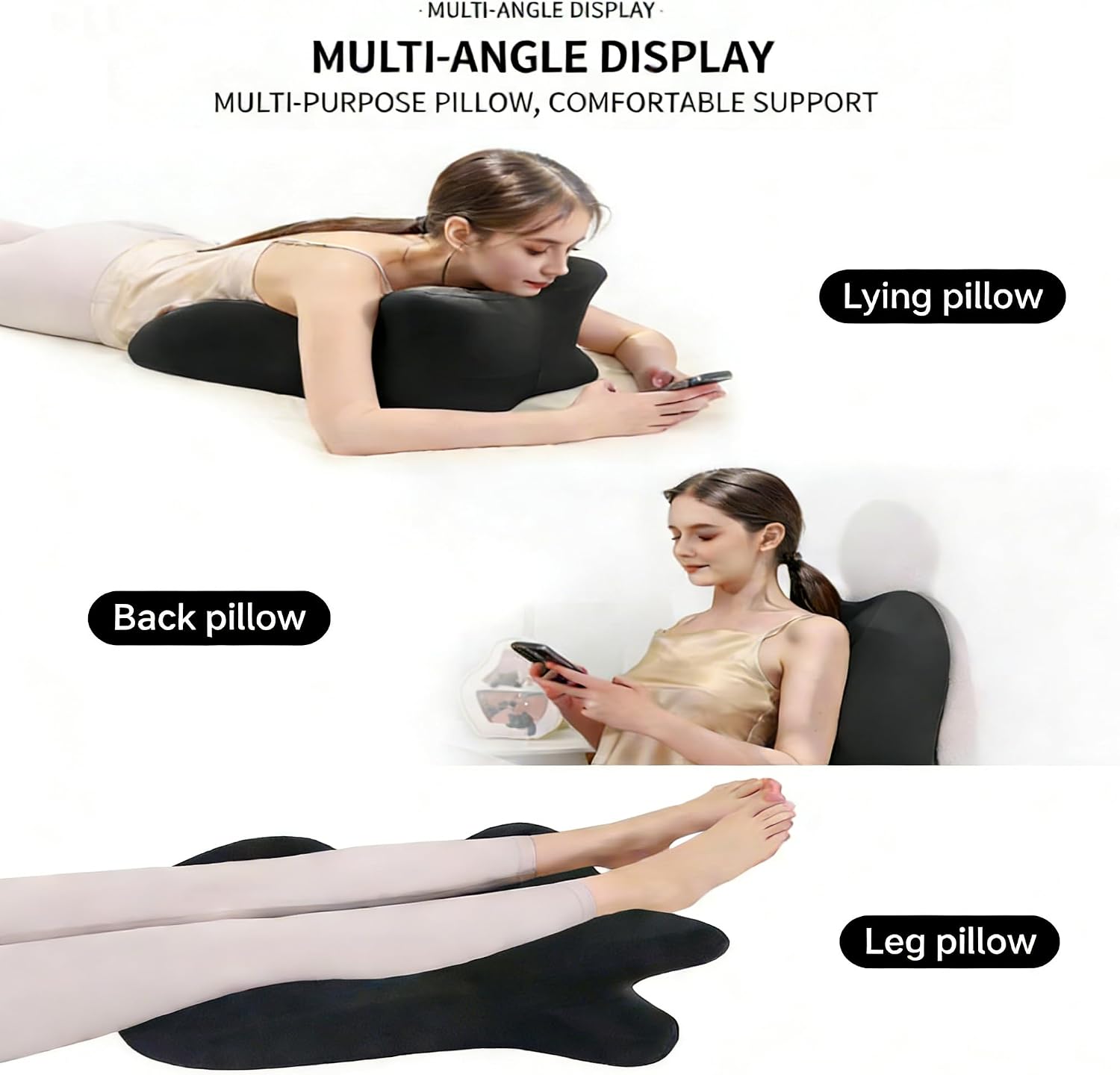 Intimacy Pillows for Couples – 27° Ergonomic Memory Foam Support Pillow, Sweet Spot Support Design for Better Alignment, Comfort & Relaxation (Black)
