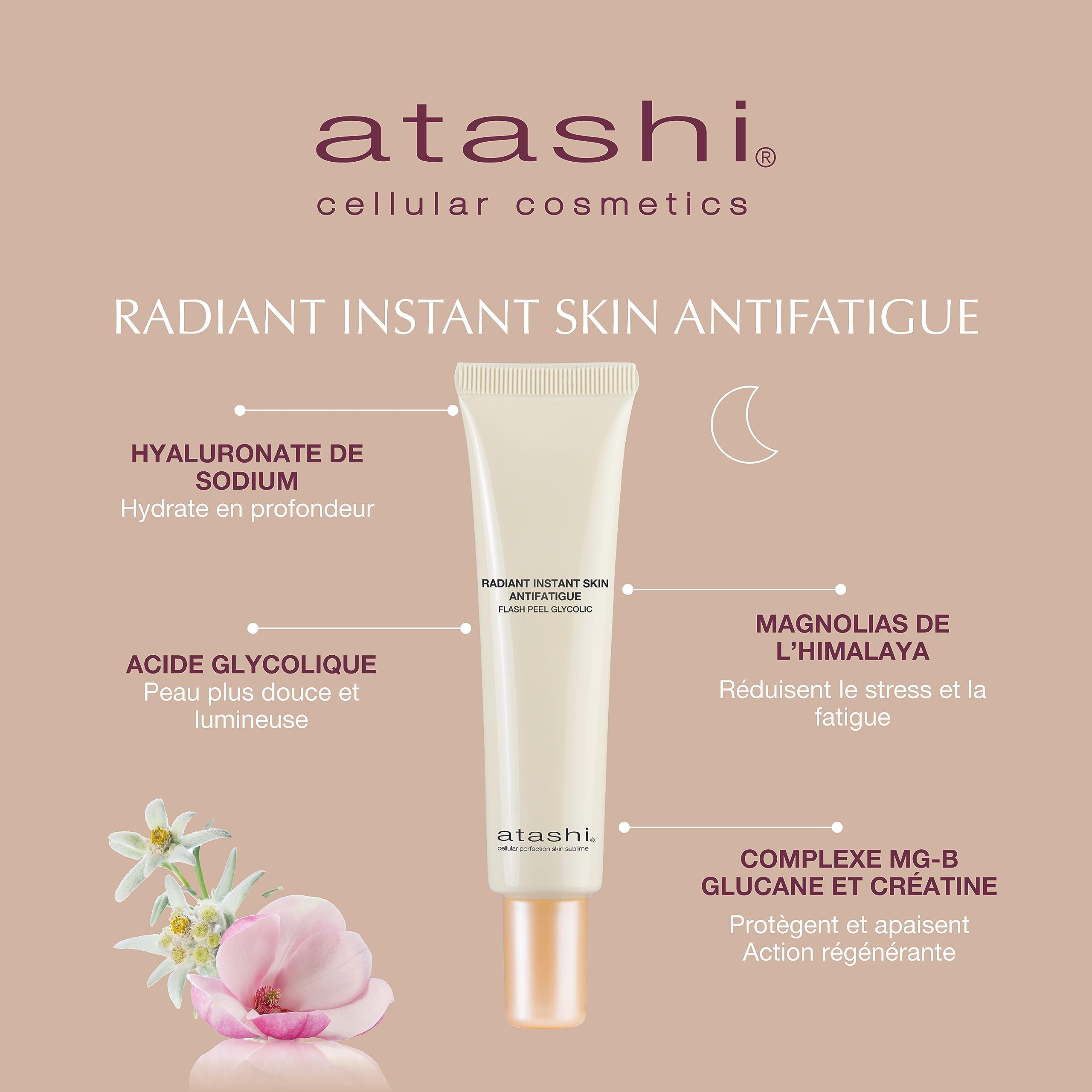 Atashi - Coffret Rituel No Make Up-Make Up - Crème DD Teint Moyen (50ml) + Contour des Yeux Illuminateur (15ml) + Exfoliant Radiant Skin (40ml) + Éponge de Maquillage