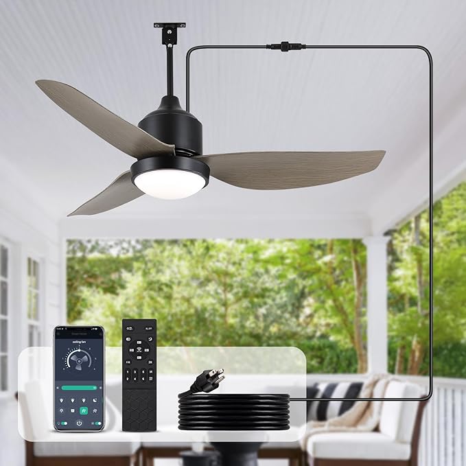 Ventilador de Techo Exterior 106 cm con Luz LED, Control Rem