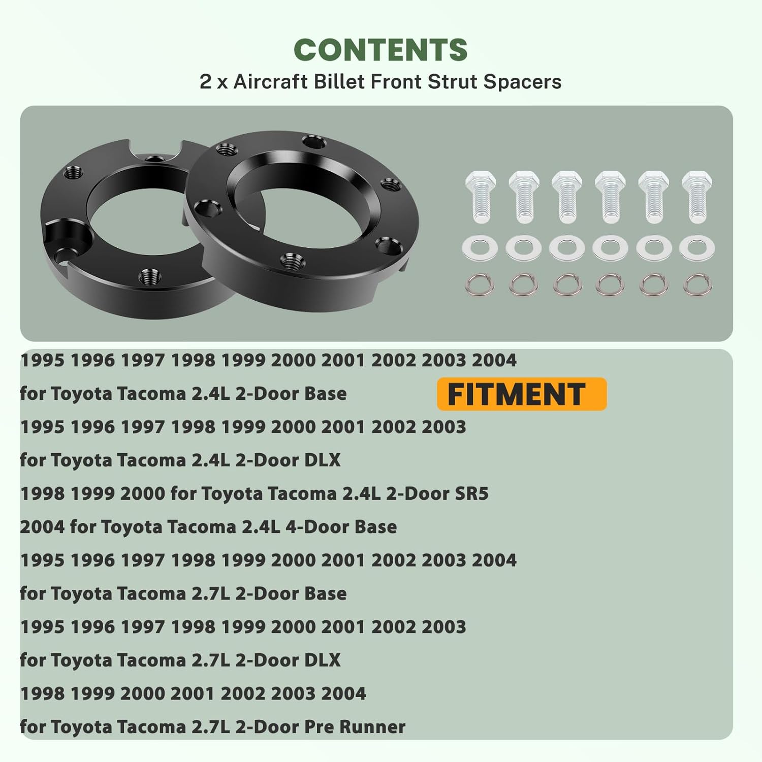 SCITOO Lifts 2 inches Front and 3 inches Rear Suspension Strut Spacers for Toyota Tacoma Full Leveling Lift Kit
