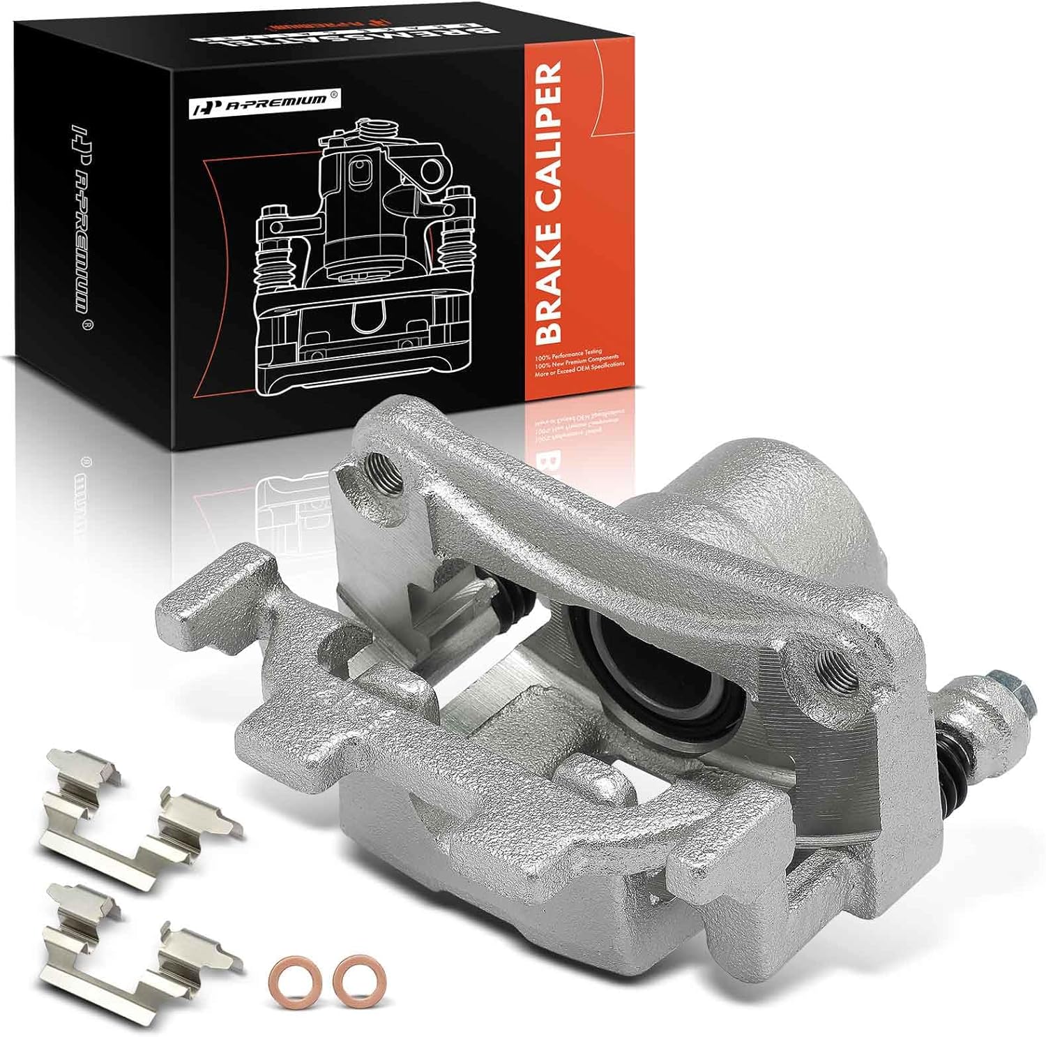 A-Premium Disc Brake Caliper Assembly with Bracket Compatible with Select Infiniti Models - G35 2007-2008, G37 2009, Fit the model with 308mm Rear Disc & 320mm Front Disc - Rear Right Passenger Side