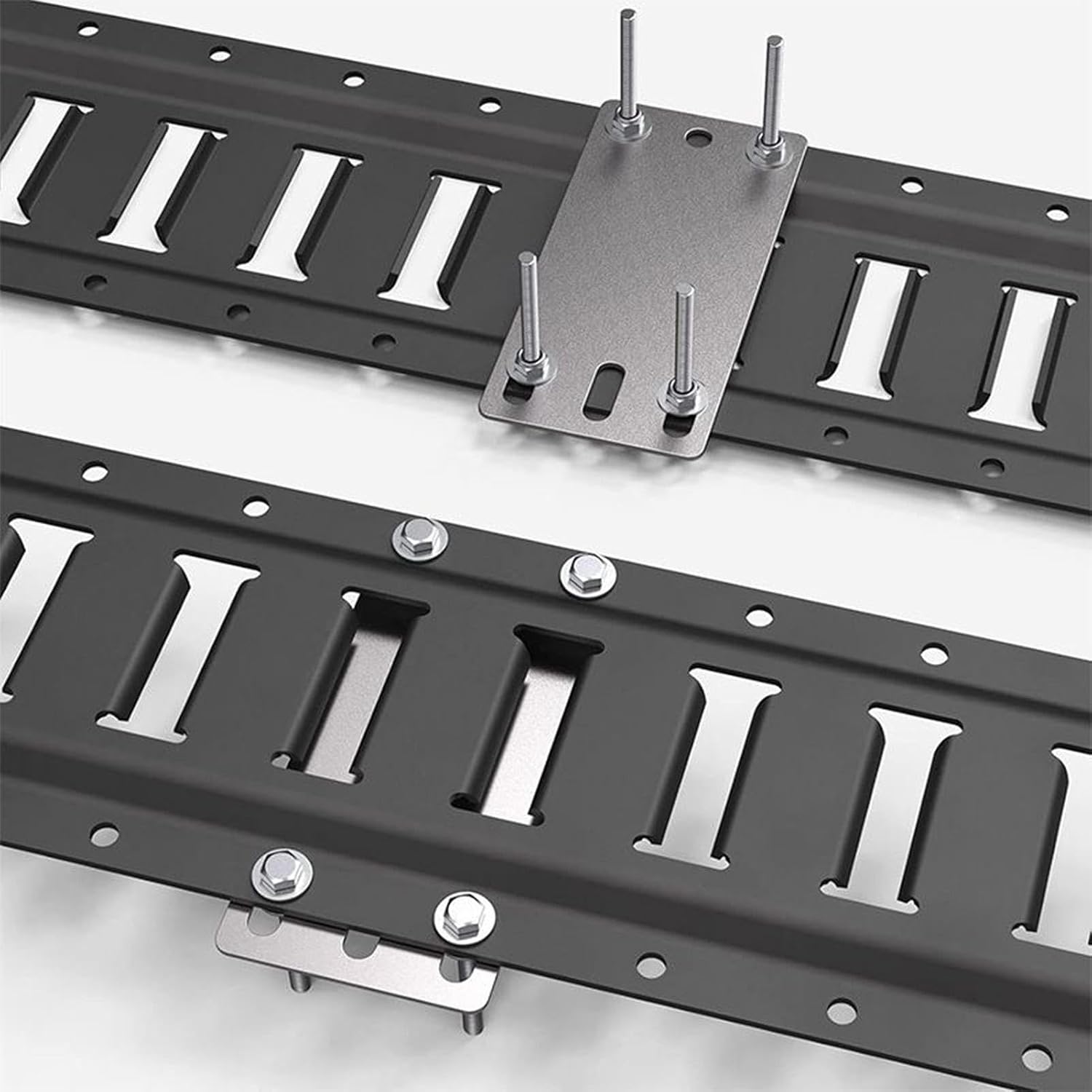 Cargo E Track Rail Mounting Back Plate - 12 Pieces Backing Plates, Secure Bracket with Installation Kit, Heavy Duty Support for Lorry Trailer Tie-Down System, Reinforcement Hardware for Wooden Floor