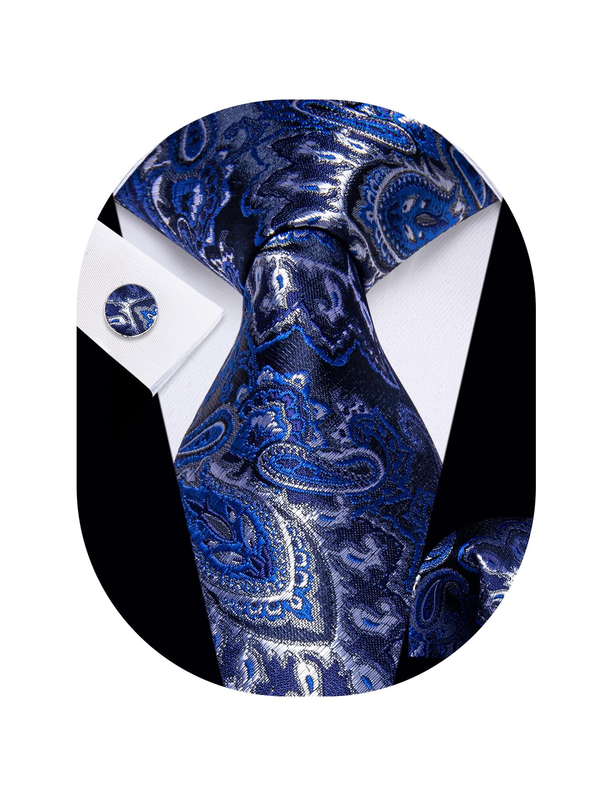 YourTiesPaisley Tie Sets Floral Necktie Handkerchief Cufflinks Set Silk Woven Ties Business Wedding Party