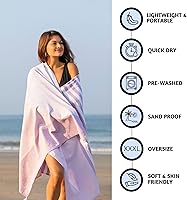 Vista 2 de Folkulture Toalla de playa turca, toalla de playa turca, toallas de playa a rayas de 40 x 72 pulgadas de gran tamaño con bolsa de mano, toallas