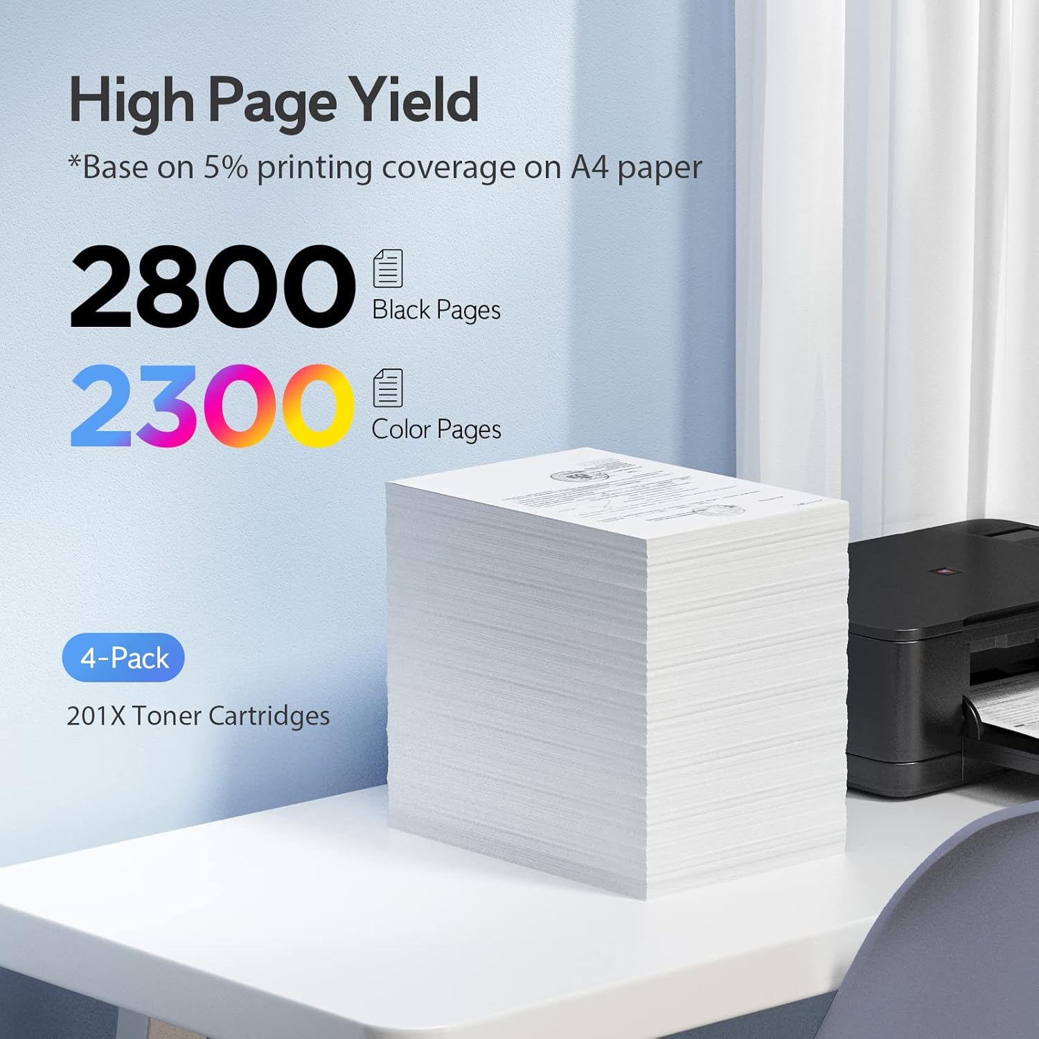 201X Toner Cartridge Compatible for HP 201X 201A 4 Pack CF400A CF401A CF402A CF403A High Yield for HP Color Laserjet Pro MFP M277dw M252dw M277n M277c6 (Black, Cyan, Magenta, Yellow)