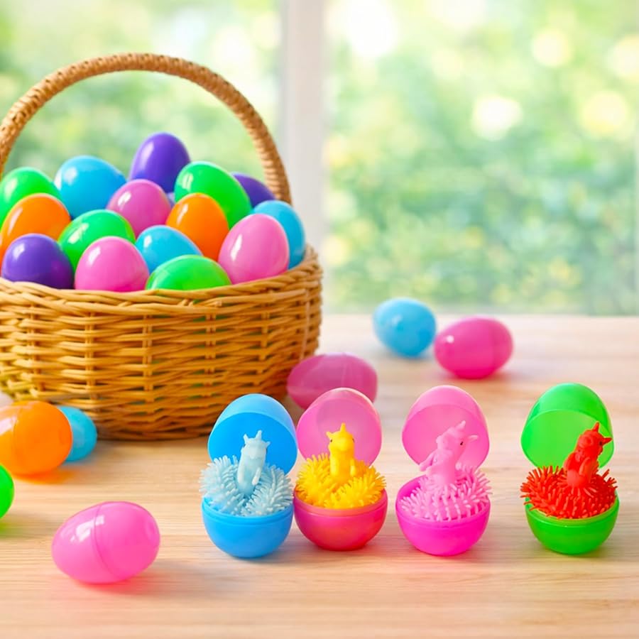 Yunfan 24 Pack Prefilled Easter Eggs with Dinosaur Stretchy Strings Fidget Toys Stress Reliever Sensory Squeeze Toys for Easter Basket Stuffers Egg Hunt Party Favors Birthday Gifts - image 6