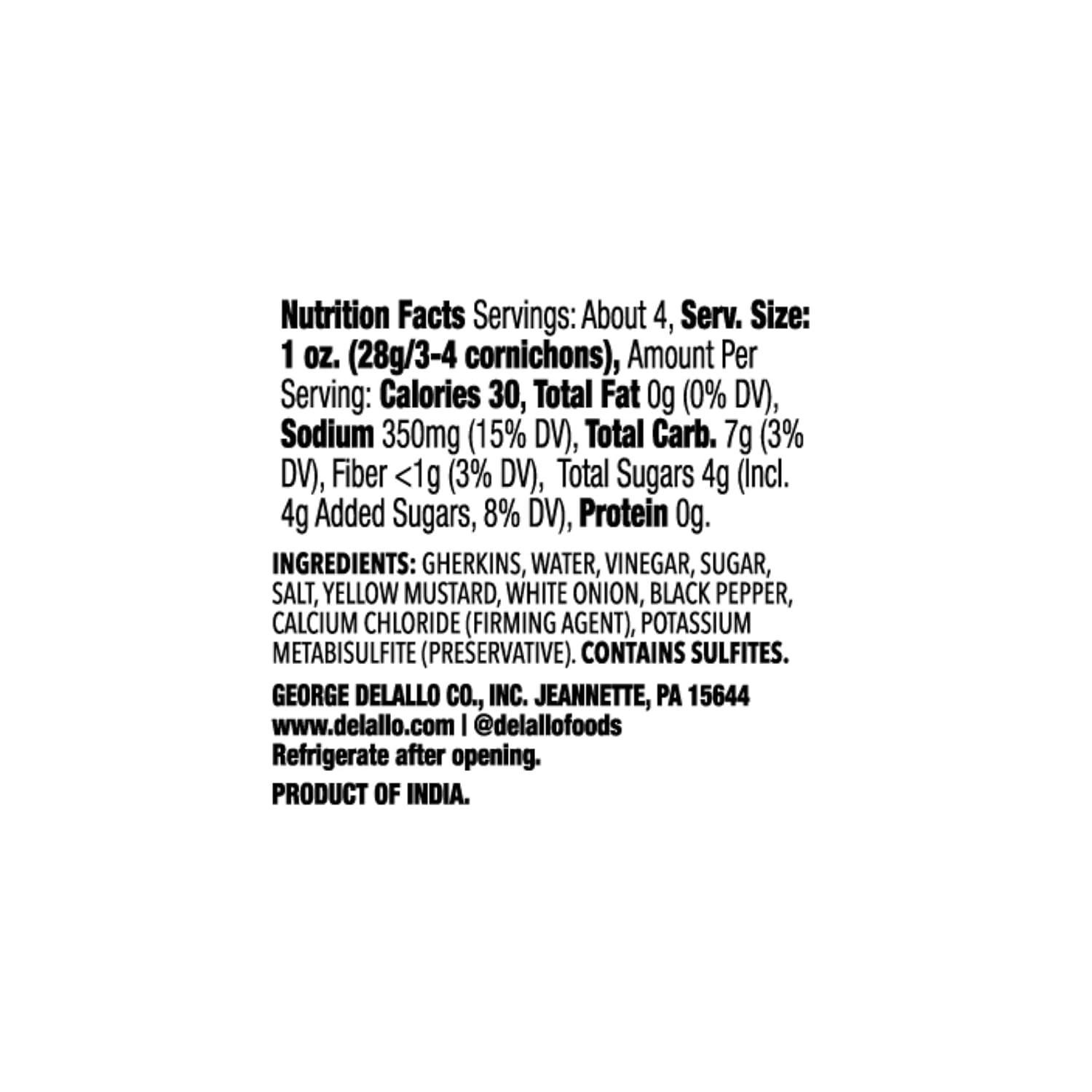 DeLallo Cornichons, Mini Pickled Gherkins, Bright Tangy Flavor, Crunchy Texture, Gourmet Charcuterie Snack, Made in Small Batches, Vegan, Non-GMO, Kosher, 7.1 oz Jar, (6 Pack)