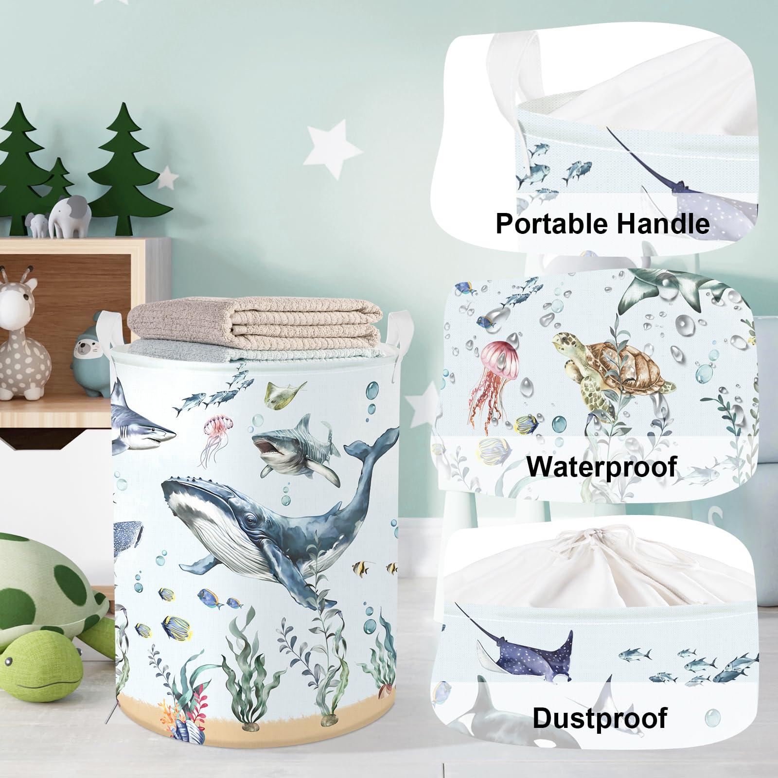Paniers à Linge Camion Monstre 3D Pour Enfant - 63L Pliable - Rangement Jouets Et Vêtements - Bleu - 13