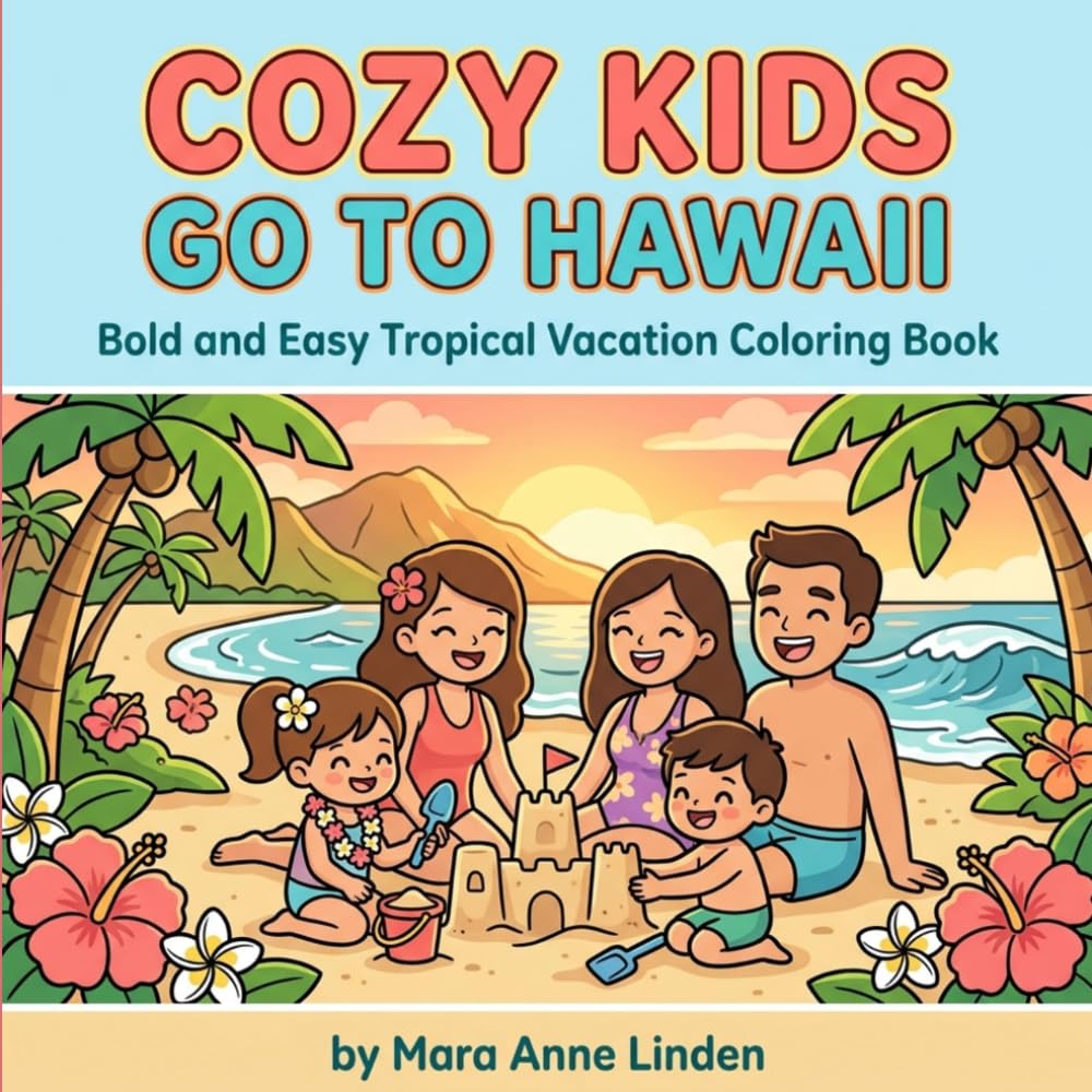 Cozy Kids Go to Hawaii: Bold and Easy Tropical Vacation Coloring Book