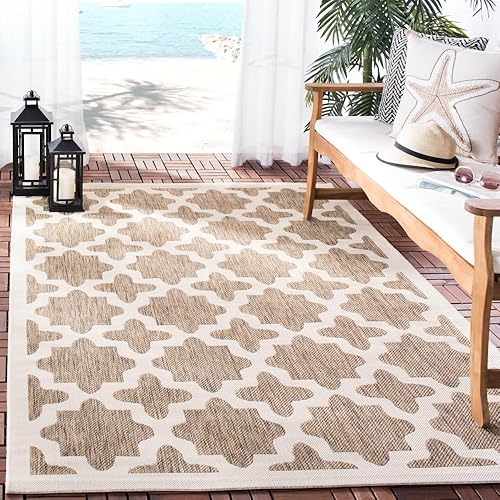 Vista 14 de Safavieh Courtyard Collection CY6903-268 alfombra azul marino y beige para interior o exterior, otro, Azul marino, beige