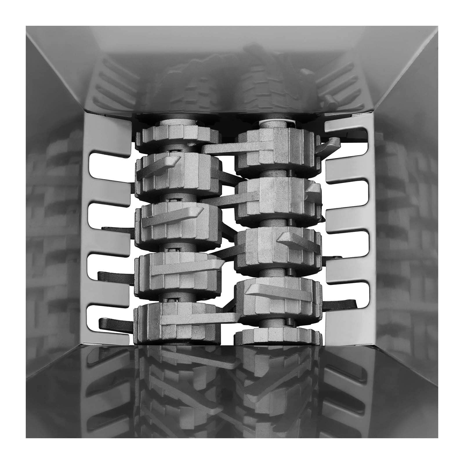 Wiesenfield Fouloir Broyeur Fruits Raisin Mécanique Moulin (Volume 7 l, Actionnement Manuel, Trémie de 33,5 x 30,5 cm, Inox/Fer/bois, Roues en Aluminium)