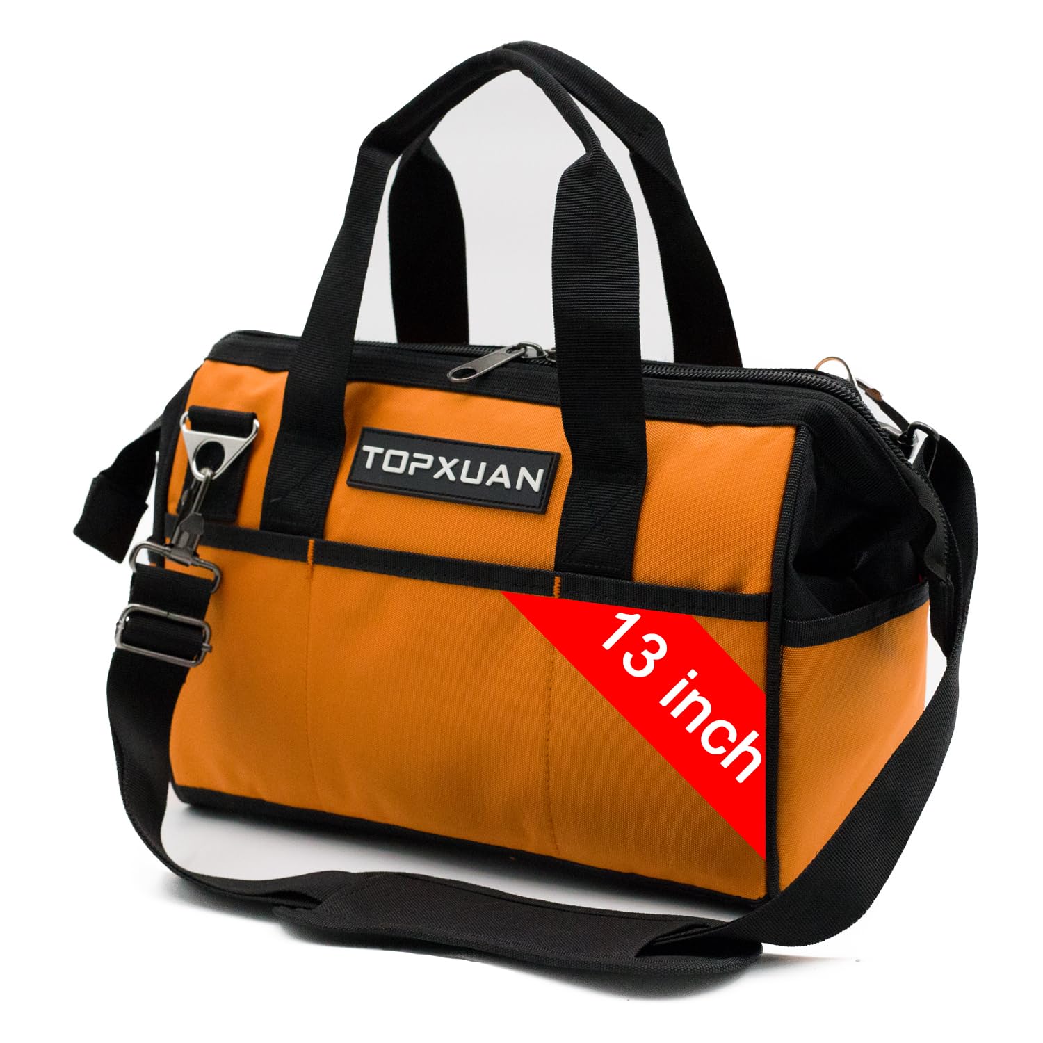 TOPXUAN Tool Bag 13 Inch Waterproof Orange Tool Organizer with