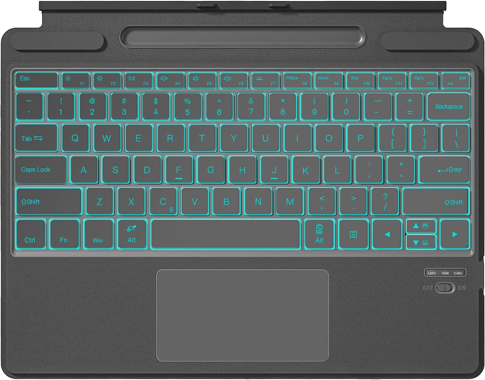 Surface Pro 9 Keyboard, Backlight Detachable Bluetooth Keyboard for 13 inch Surface Pro 8/X, with Trackpad/Pen Holder - Grey