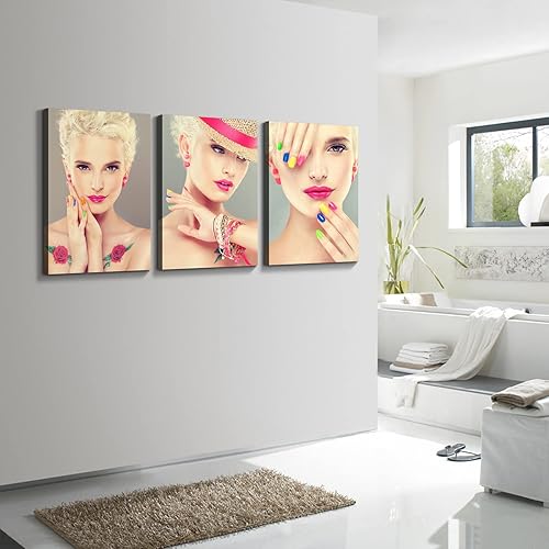 Miniatura 4 de Denozer - Decoración de pared para sala de uñas de salón, lienzo, arte de pared, decoración de cuadros, marco de pintura, póster, manicura,