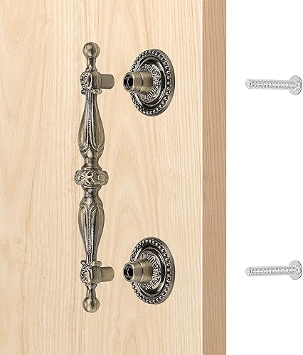 Miniatura 4 de Paquete de 6 manijas de gabinete con acabado de bronce antiguo de 3 12 pulgadas, 3.543 in de espaciamiento de agujeros, tiradores y pomos vintage de