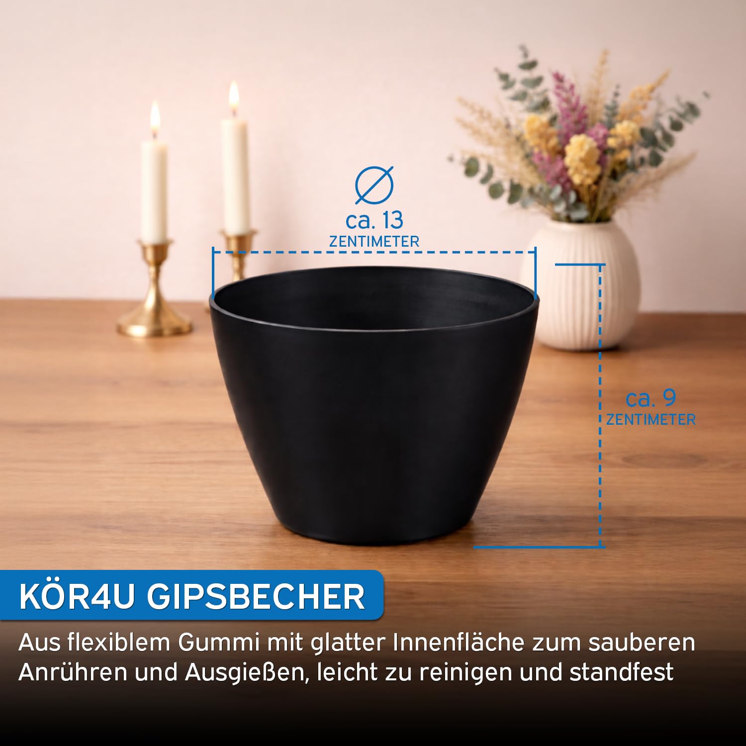 Keraflott Reliefgießpulver weiß 25kg, mit kör4u Gipsbecher, Gießen Basteln