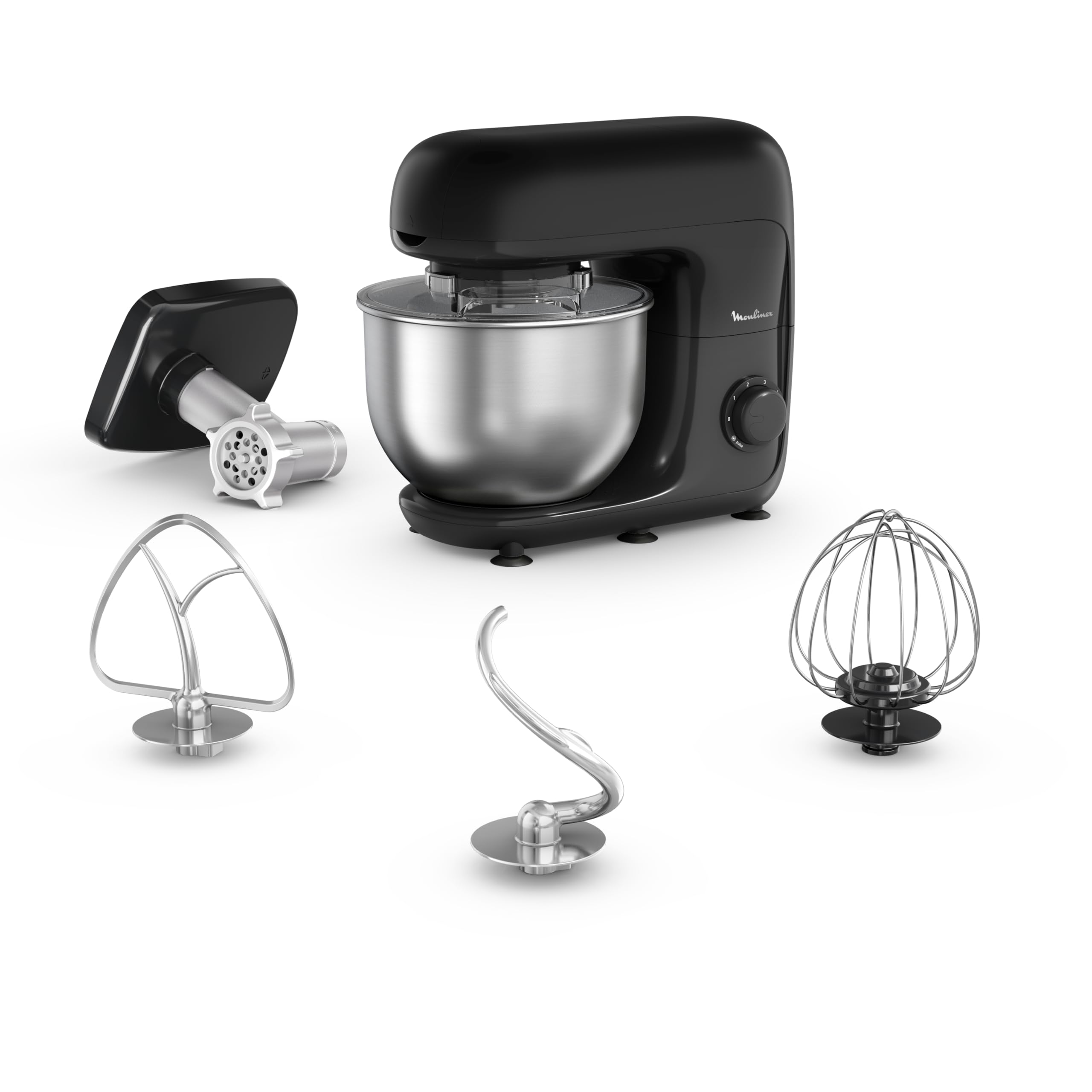 Moulinex Bake essential Robot pastelero, 800 W, Cuenco 4.8 L, kit de pastelerÃa, Picadora de carne QA161810