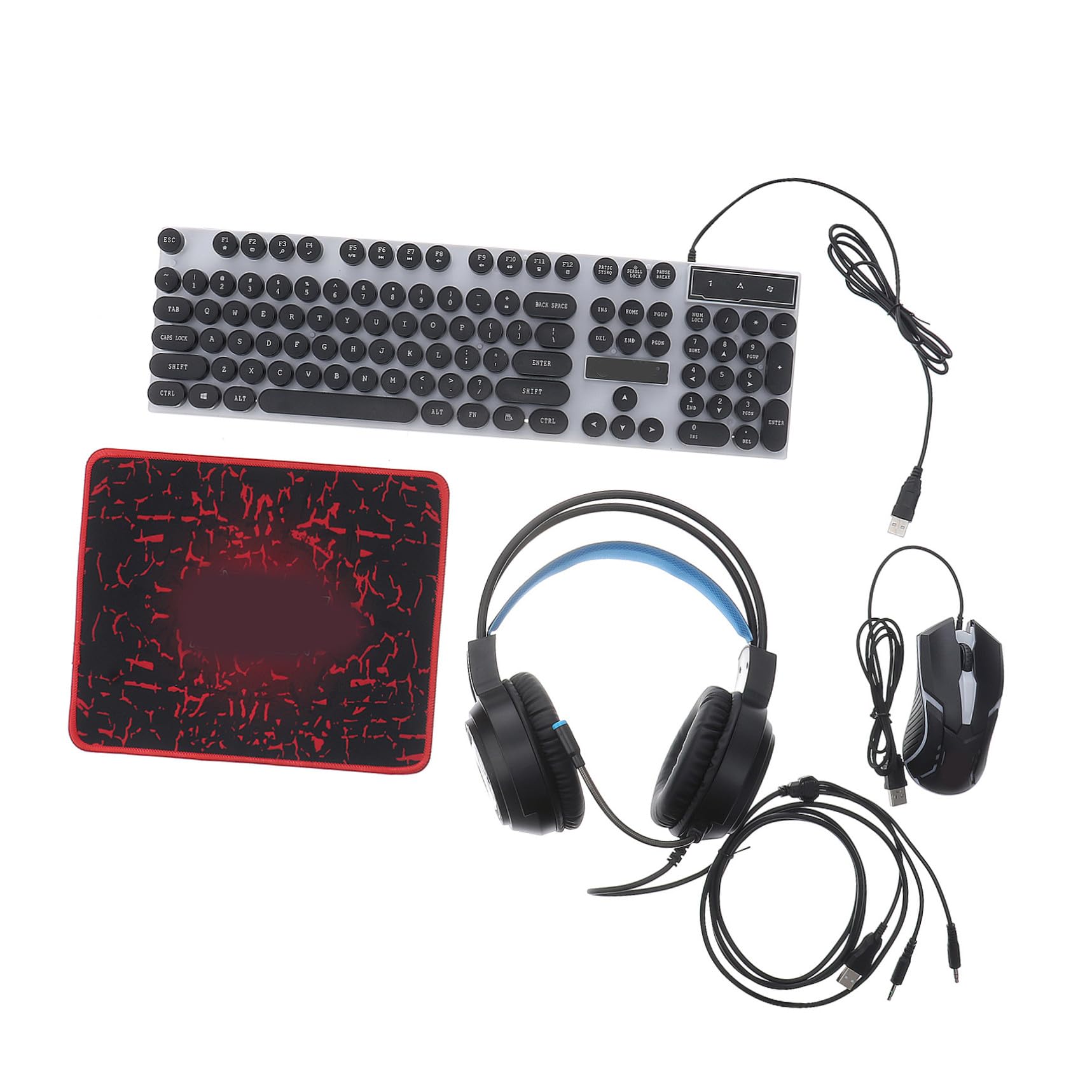 VILLCASE Combo De Teclado Ratón y Auriculares para Iluminación RGB Ratón Ergonómico Teclado para Ordenador para Gaming Pc