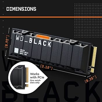 WD_BLACK SN850 1TB M.2 2280 PCIe Gen4 NVMe Gaming SSD with