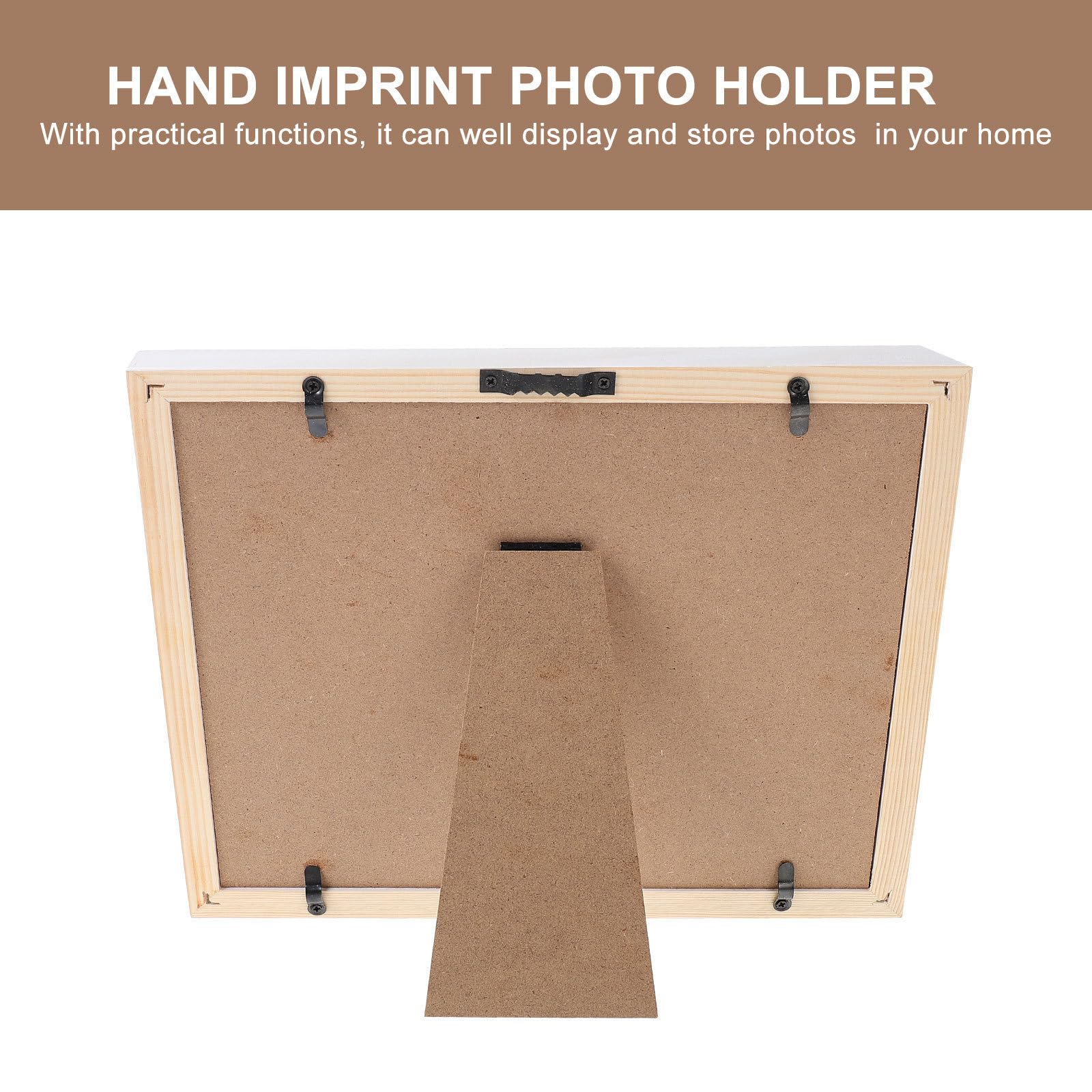 HOMSFOU Marcos de Fotos DIY con Huella de Mano para Niña Marco Múltiple de Madera con Tinta Decoración Creativa para Mostrar Fotos y Huellas Infantiles Blanco