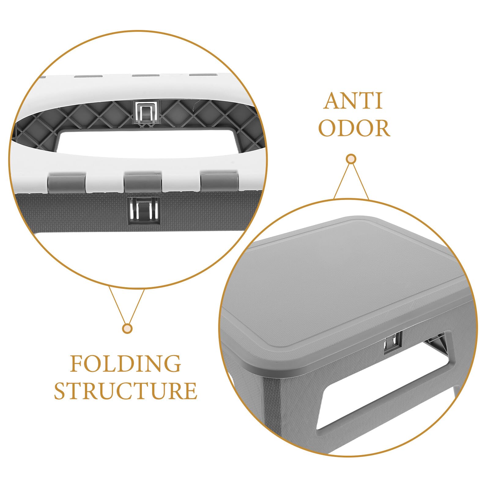 PRETYZOOM Taburete Plegable Portátil para Camping Inodoro Plegable Compacto para Adultos Diseño Discreto y Estable para Emergencias y Viajes al Aire Color Gris Pequeño