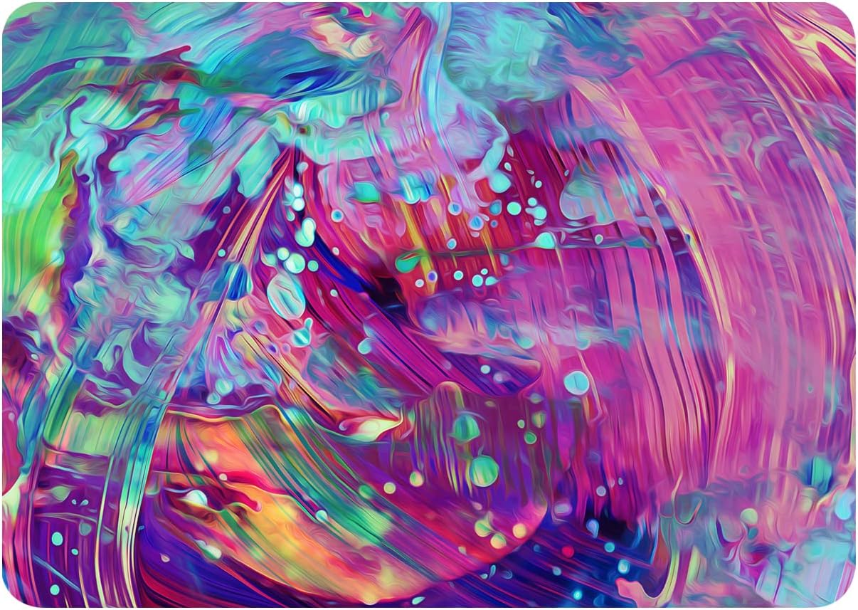 Laptop Case Compatible with New MacBook Air 13.6 inch Case 2022 M2 Chip Model A2681, 3D Color Printing Matte Plastic Hard Shell Case Cover - Green Purple