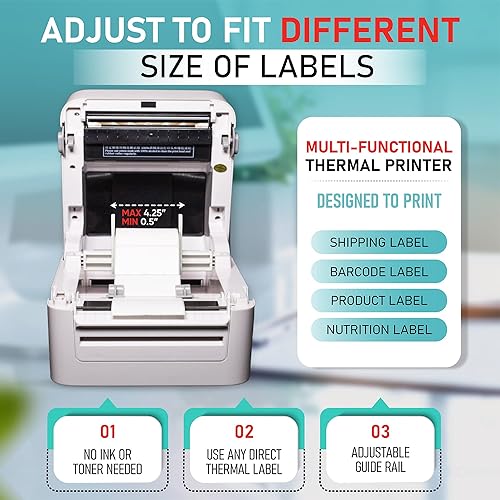 Miniatura 5 de Arkscan 2054K-AP Auto Peel Shipping Label Printer, Separate Label from Backsheet Automatically, Print on Windows Mac Chromebook on USB, Wireless