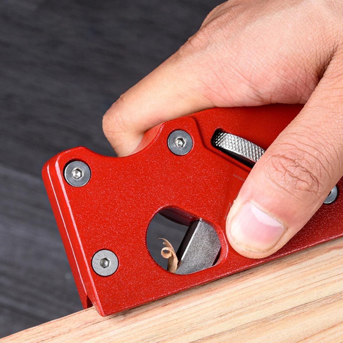 COHEALI Bevel Manual Planer Chamfer Plane Wood Trimming Hand Tool 45-degree Edge Planing for Carpentry Woodworking with Red Handle