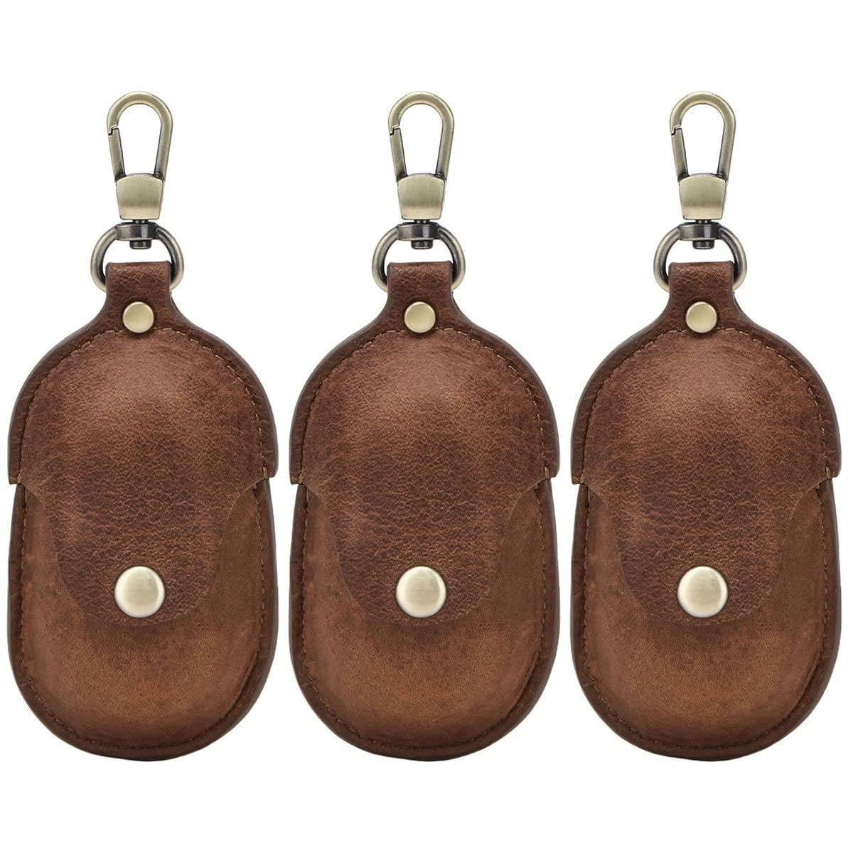 Hemobllo 3piezas Funda De Cuero para Auriculares Compatible Buds Resistente Rasguños Hebilla para Transporte Fácil Color Marrón