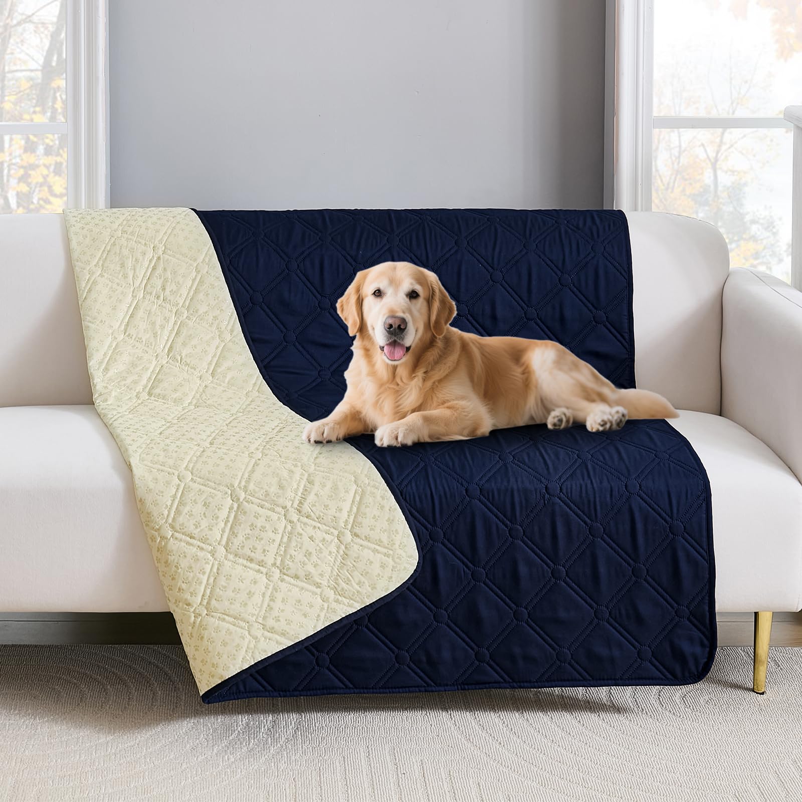 Guchuang Waterproof Dog Blanket for Bed Anti-Slip Dog Blankets Washable - Image 2