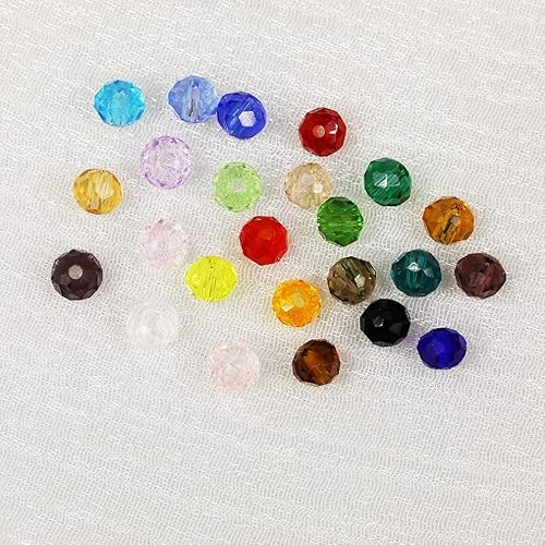 Miniatura 10 de Bala&Fillic Cuentas de cristal Briolette de 0.236 pulgadas (0.236in), cuentas de cristal facetadas Rondelle, cuentas de manualidades para pulseras