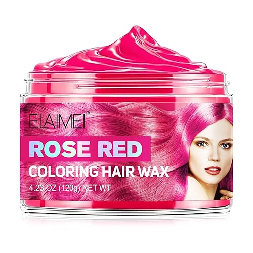 Tinte para el cabello rojo rosa, cera temporal para el cabello, color de tinte de cera para el cabello, tratamiento lavable con retención durante