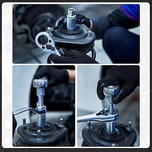 Miniatura 7 de Kit de 18 piezas de herramientas de extracción de tuercas de amortiguador de amortiguador de suspensión de 12 pulgada, juego de herramientas de