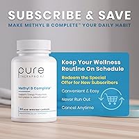 Vista 2 de Methyl B Complete - 60 cápsulas vegetales Suplemento óptimo de apoyo de metilación con quatrefolic 5-MTHF (folato activo), metilcobalamina