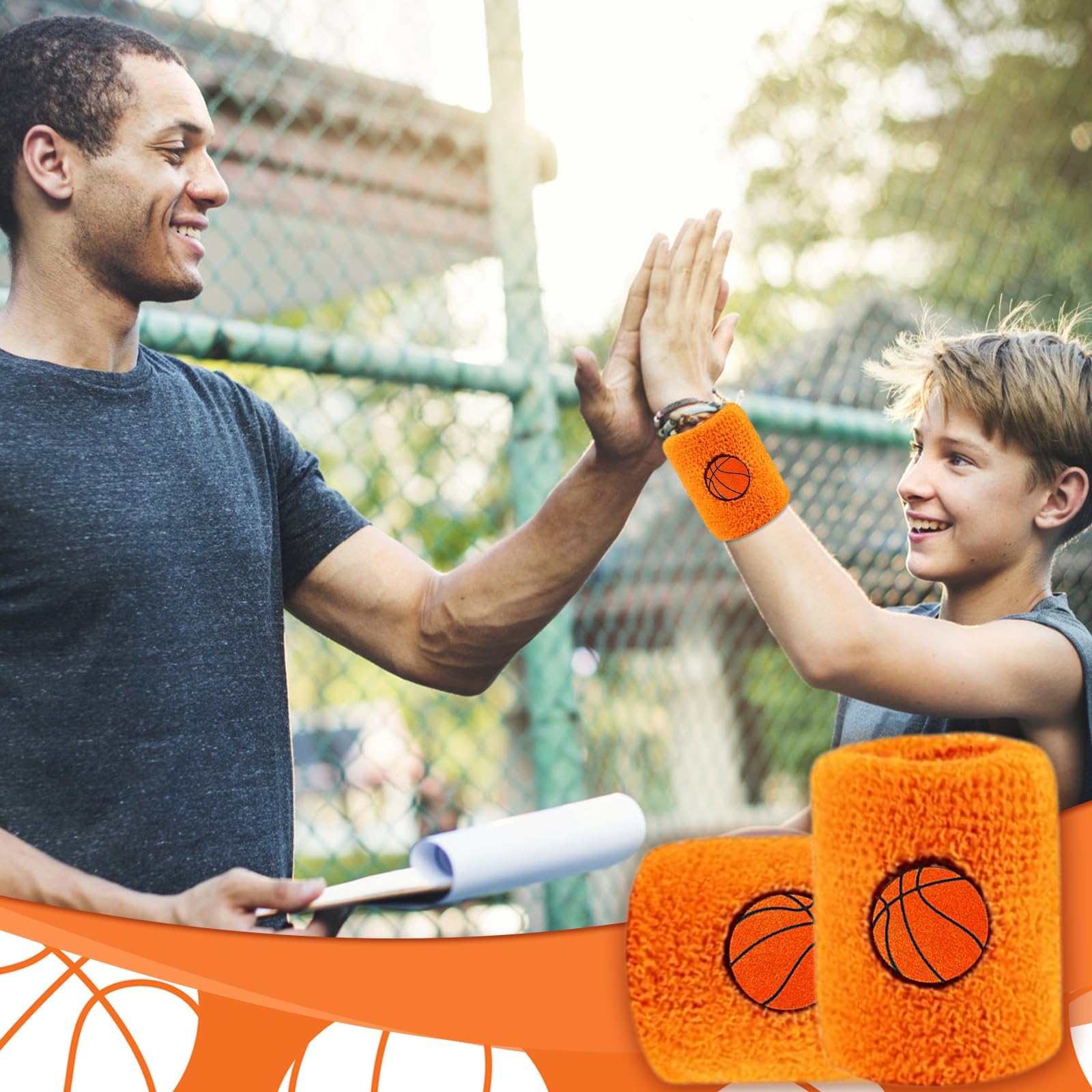 6 Pièces Bracelets de Sport pour Enfants, Bandeaux de Poignet Élastiques en Éponge, Poignet Bandeau pour Sport, Bracelets Absorbants pour Le Football, Le Basket-Ball, l'athlétisme