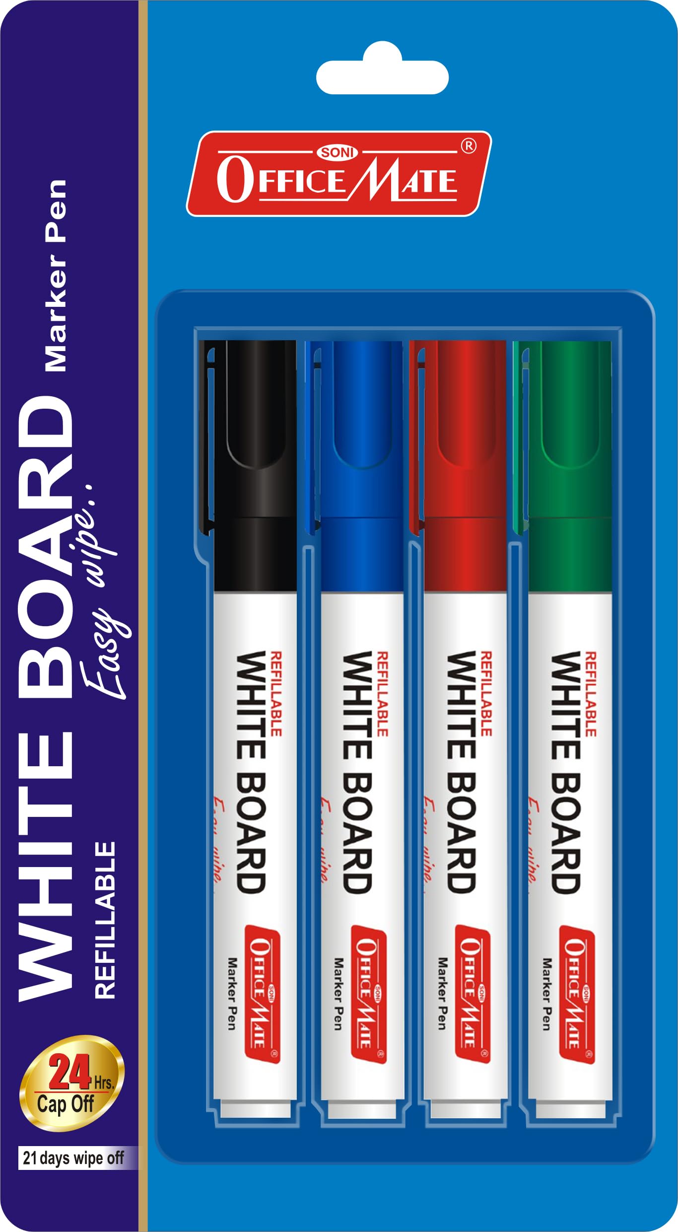 Soni Officemate Whiteboard Four Bold Markers In Blister Pack (Black,Blue,Red,Green)-picture-14