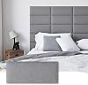 Peel and Stick Upholstery Wall Mount Headboard Queen Size, 9 Panels Tufted Fabric Headboard, Wall Mount Headboard, Interior Wall Panel for Bedroom, 10 x 24, Dark Grey