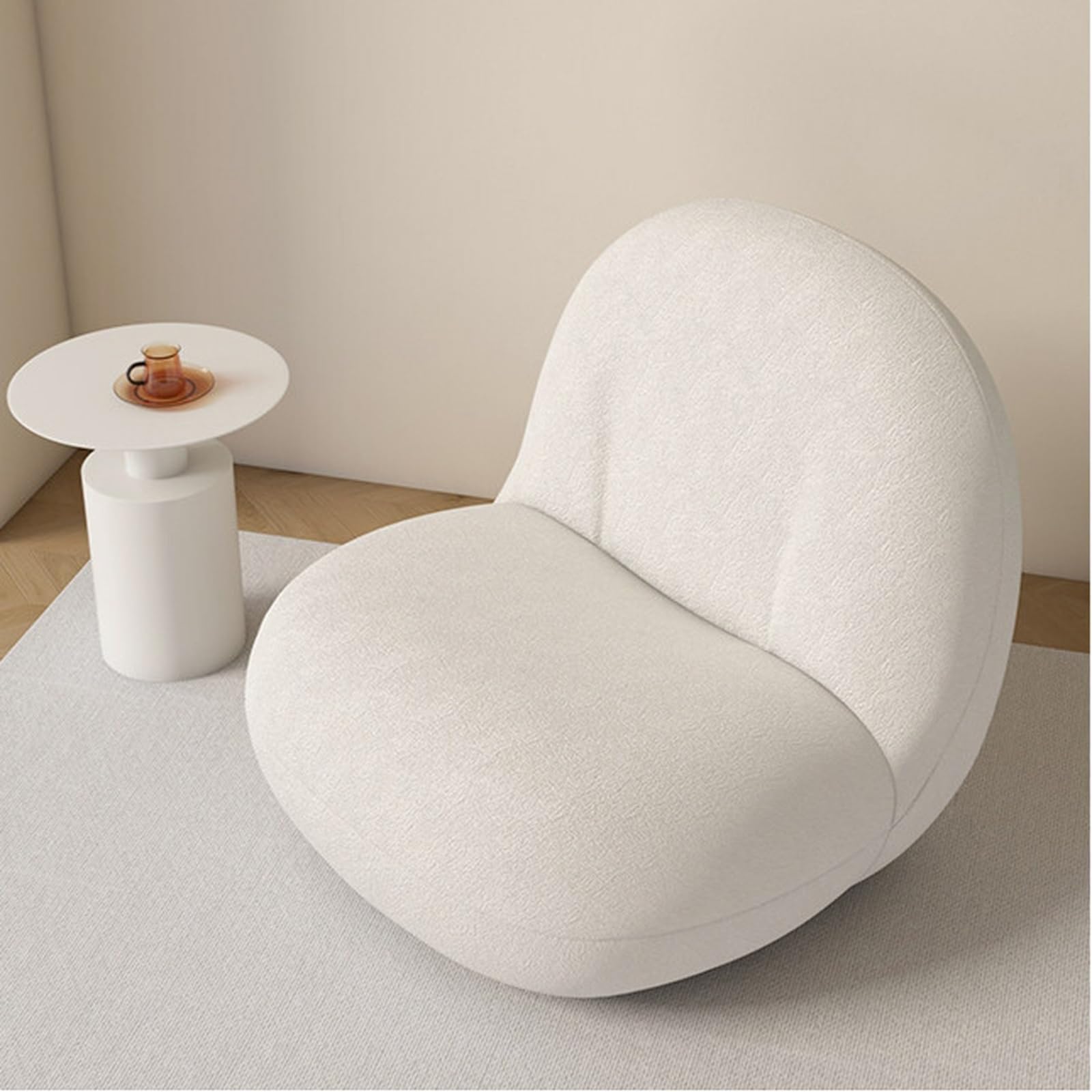 Kleines Sofa Drehbarer Lazy Sofa Einzel-Tatami-Liegestuhl mit Rückenlehne, lässiger Lounge-Sessel Einzelsofa(Pink)