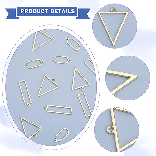 Miniatura 5 de CHGCRAFT 24 colgantes de bisel de hoja de 2 estilos, colgantes de aleación con forma de hoja, dijes de marco hueco para bricolaje, resina epoxi,