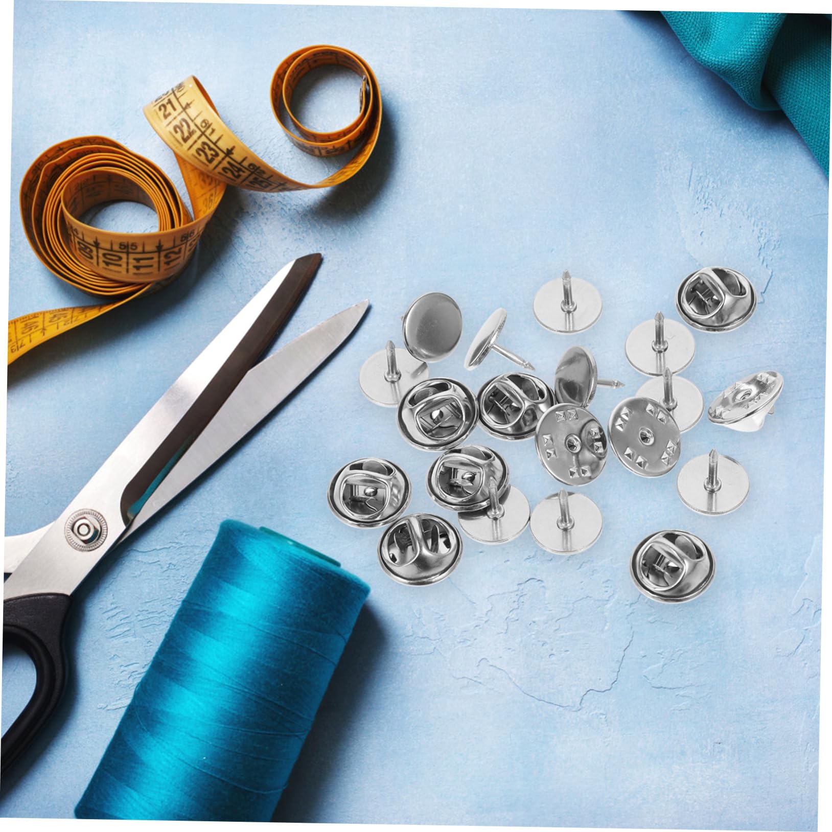 Healeved 2sets Metal Pin Backs Locking Clasp for DIY Craft Jewelry Making Lapel Pin Backs 10pcs*2