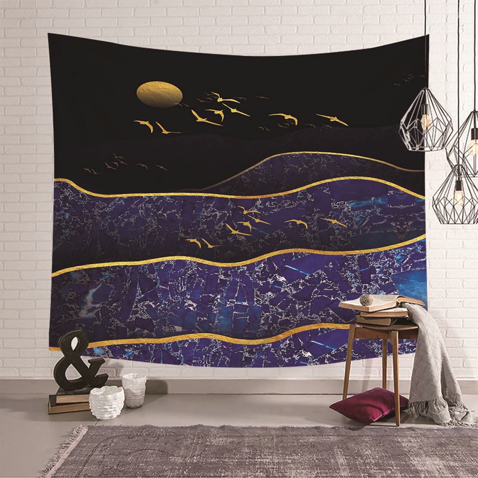 Tapiz de pared KnSam de poliéster premium, gran resistencia y diseño de pájaros, 150x130 cm