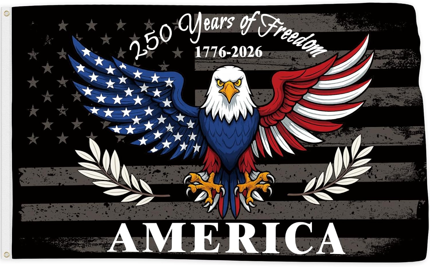 Probsin 250 Anniversary Flag 3x5 Ft America Eagle 250 Years of Freedom 1776-2026 Patriotic Yard Signs Party Supplies Hanging Decor for Room House Welcome Photo Backdrop with Brass Grommets