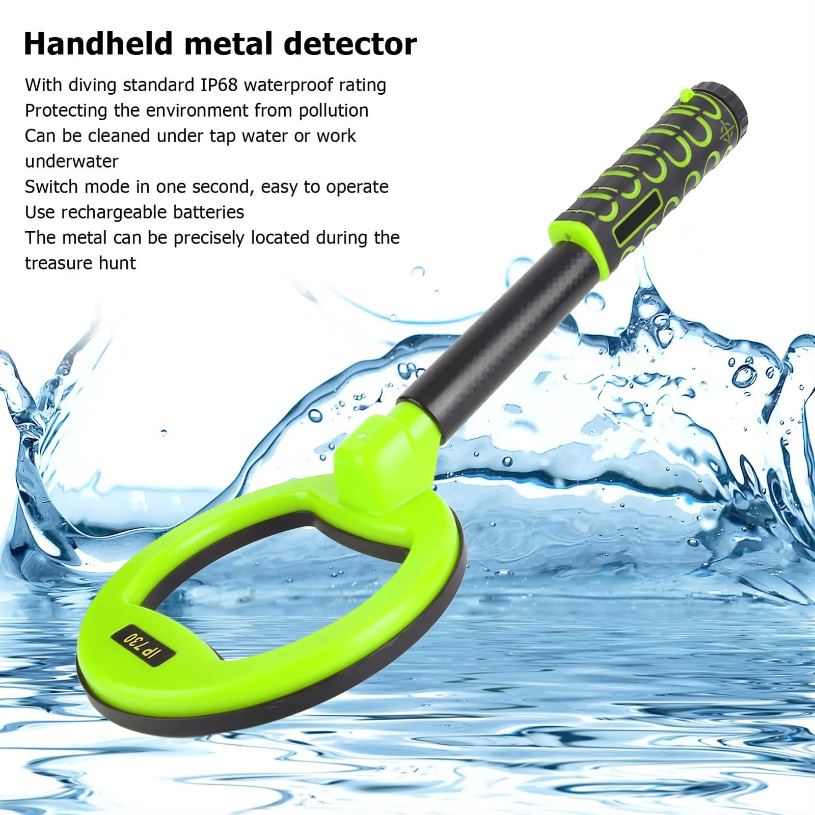 Unterwasser-Metalldetektor IP68 Wasserdicht 30m‑60m Handheld ABS Gehäuse Gold Silber Detektor for Tauchen Wasserdichter Pinpointer zur Goldsuche