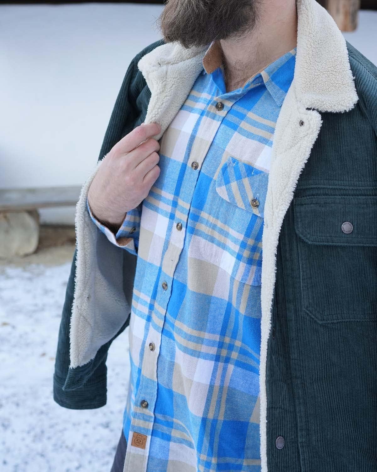 Dubinik® 6 oz Flannel Shirt for Men Long Sleeve Casual Button Down Brushed 100% Cotton Shirt - Image 2