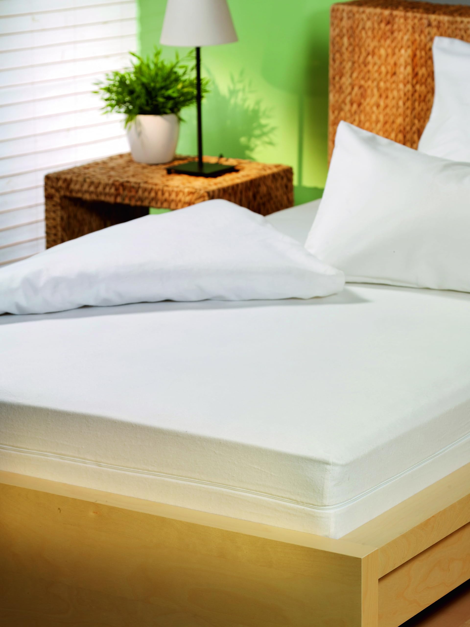 sleepling Pokrowiec na materac 90 x 200 cm, pokrowiec na roztocze, Evolon Encasing dla alergików i przeciw roztoczom, materace do 20 cm, odporne na